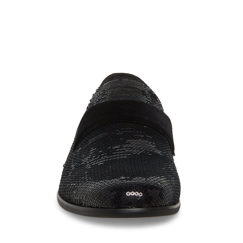 Black Steve Madden Arles Sequin Men's Loafers | PH 9205EPB